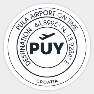 Airport code PUY PULA Sticker